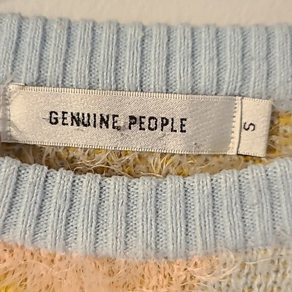 Genuine People Blue and Yellow Crew Neck Sweater - Picture 3 of 7